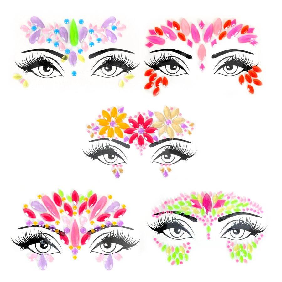 Face Diamonte Stickers (Neon Brights)