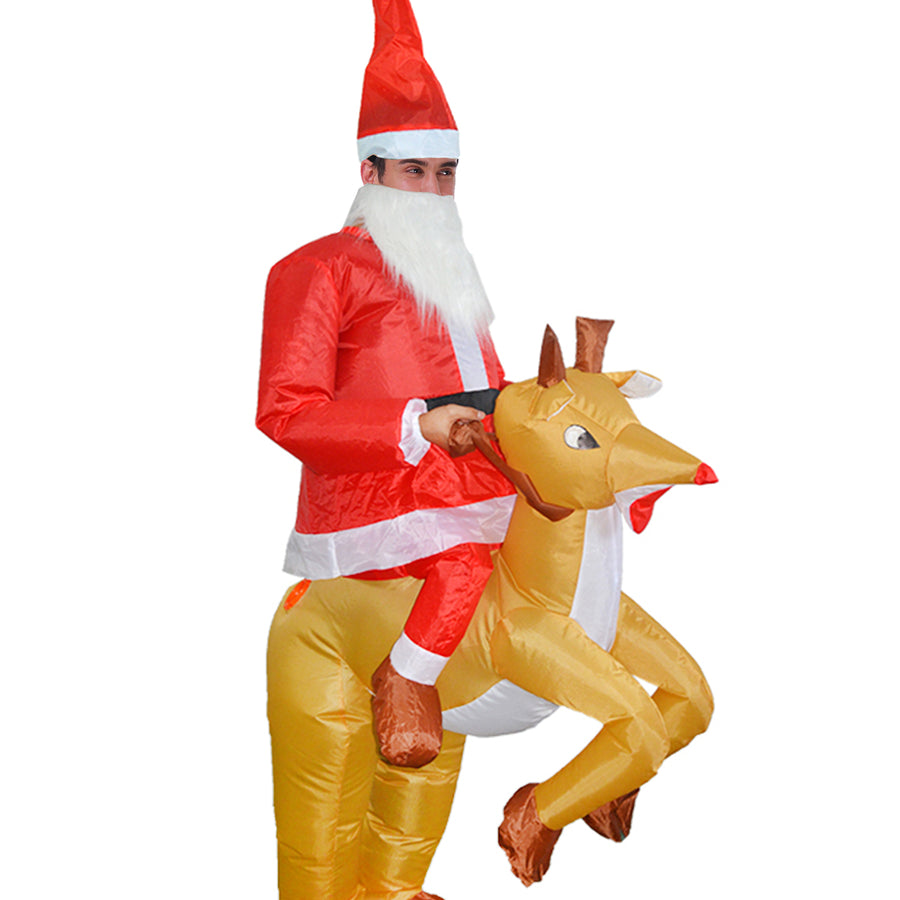 Adult Inflatable Santa Reindeer Rider Costume