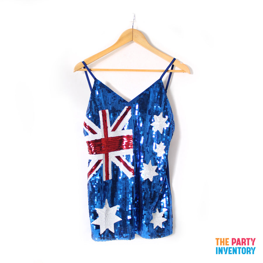 Adult Sequin Singlet (Australian Flag)