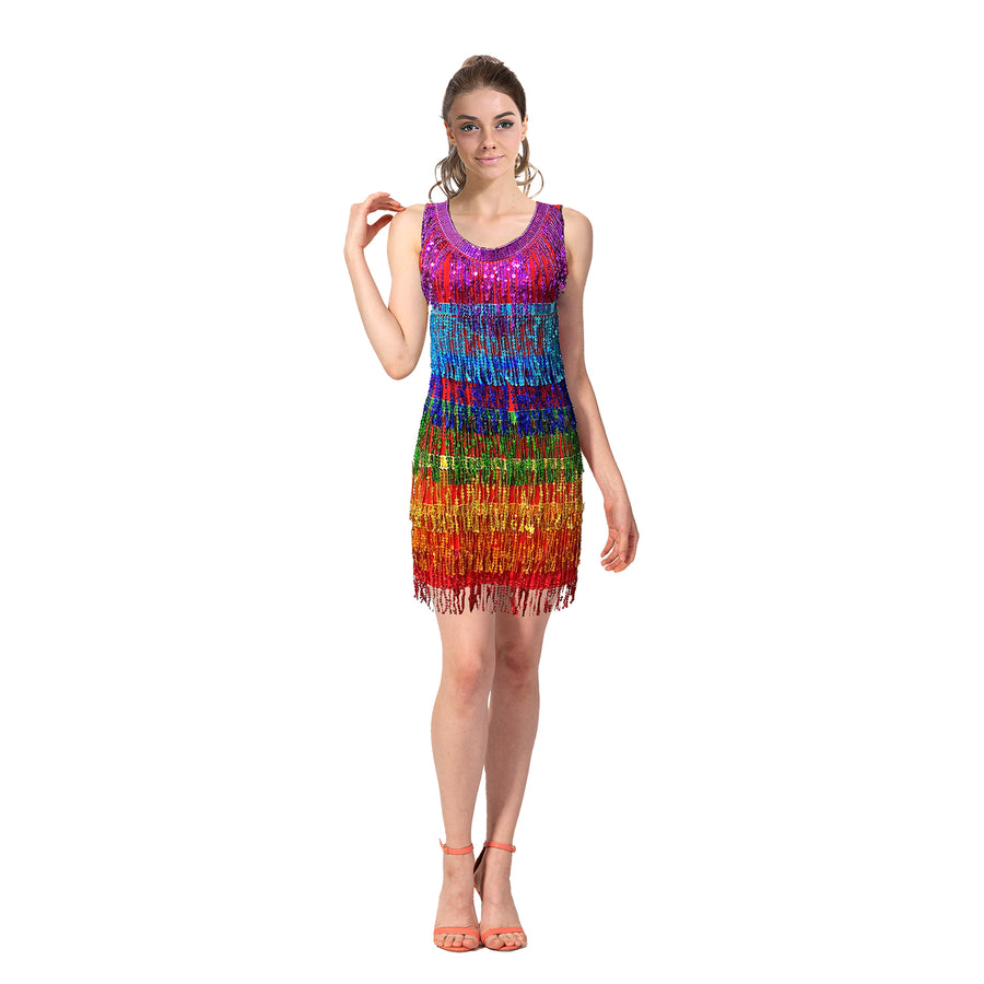 Rainbow hot sale tassel dress