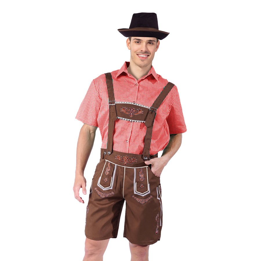 Adult Beer Man Costume (Red Checkered)