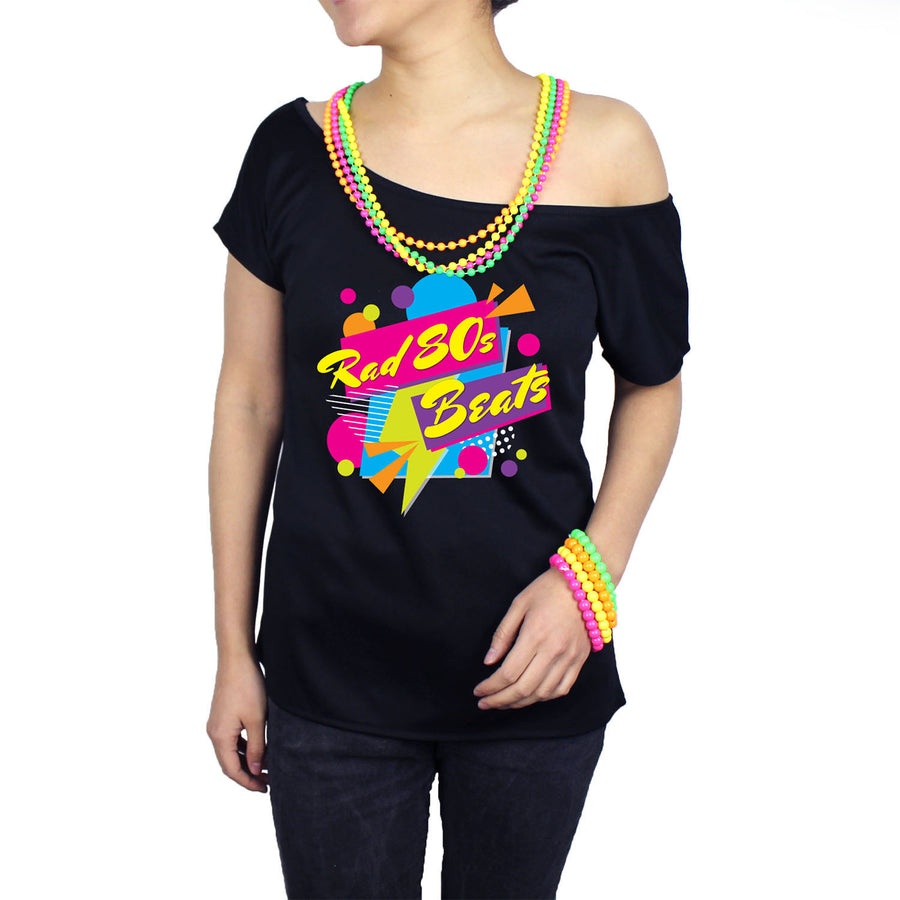 Adult Ladies Rad 80s Beats Printed T-Shirt