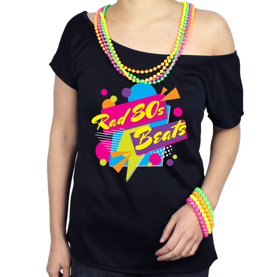 Adult Ladies Rad 80s Beats Printed T-Shirt