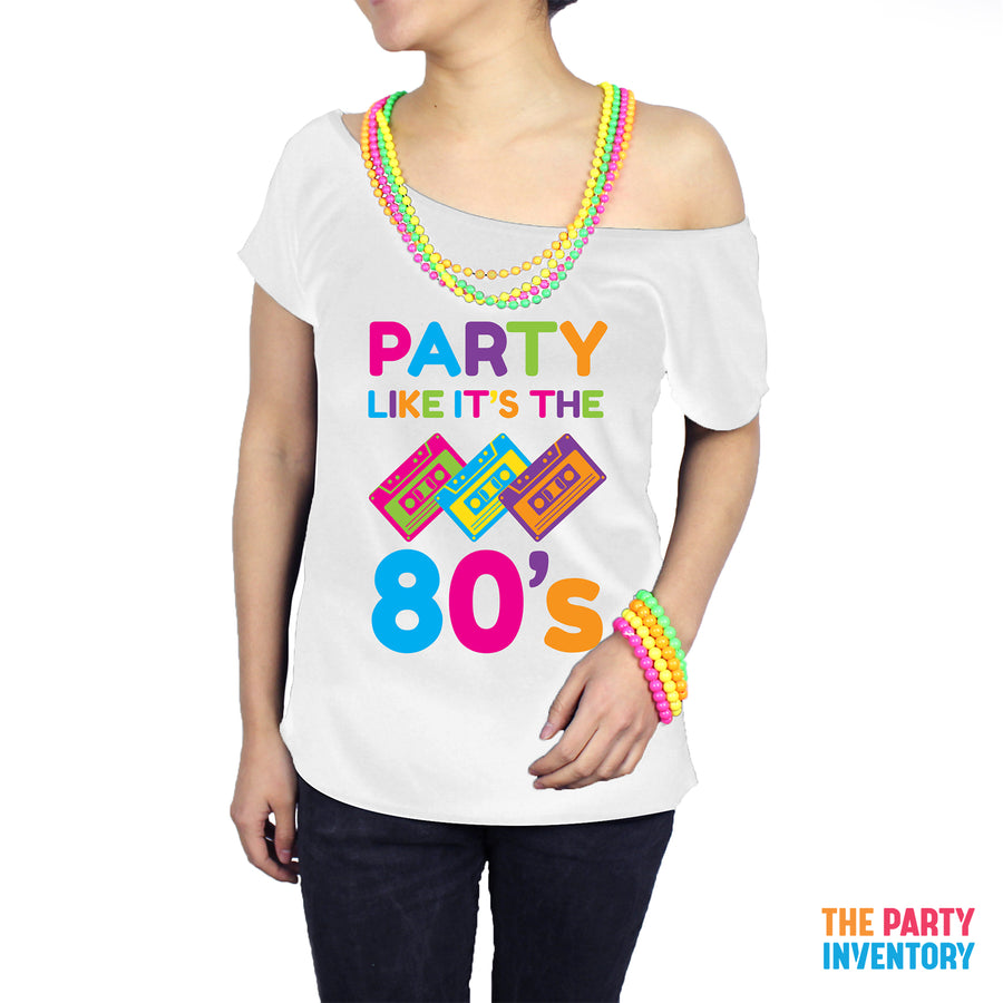 Adult Ladies Party like it’s the 80s Printed T-Shirt