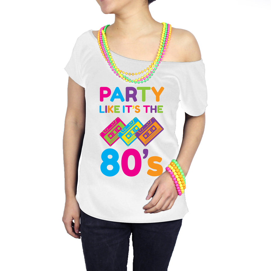 Adult Ladies Party like it’s the 80s Printed T-Shirt