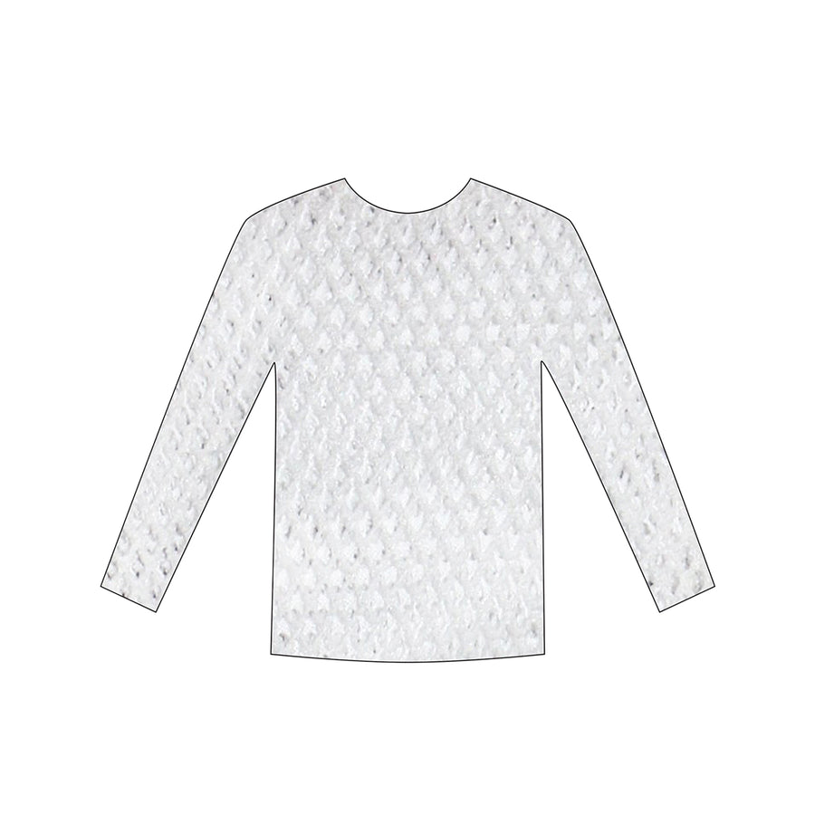 Long Sleeve Fishnet Top (White)