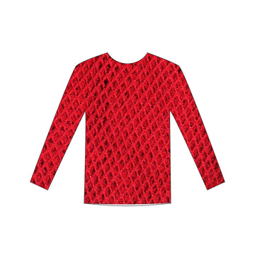Long Sleeve Fishnet Top (Red)