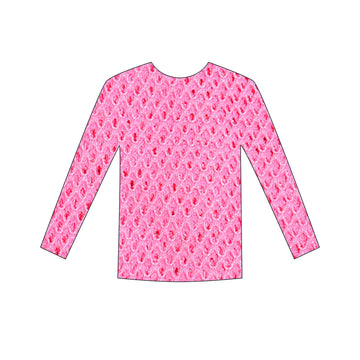 Long Sleeve Fishnet Top (Pink)