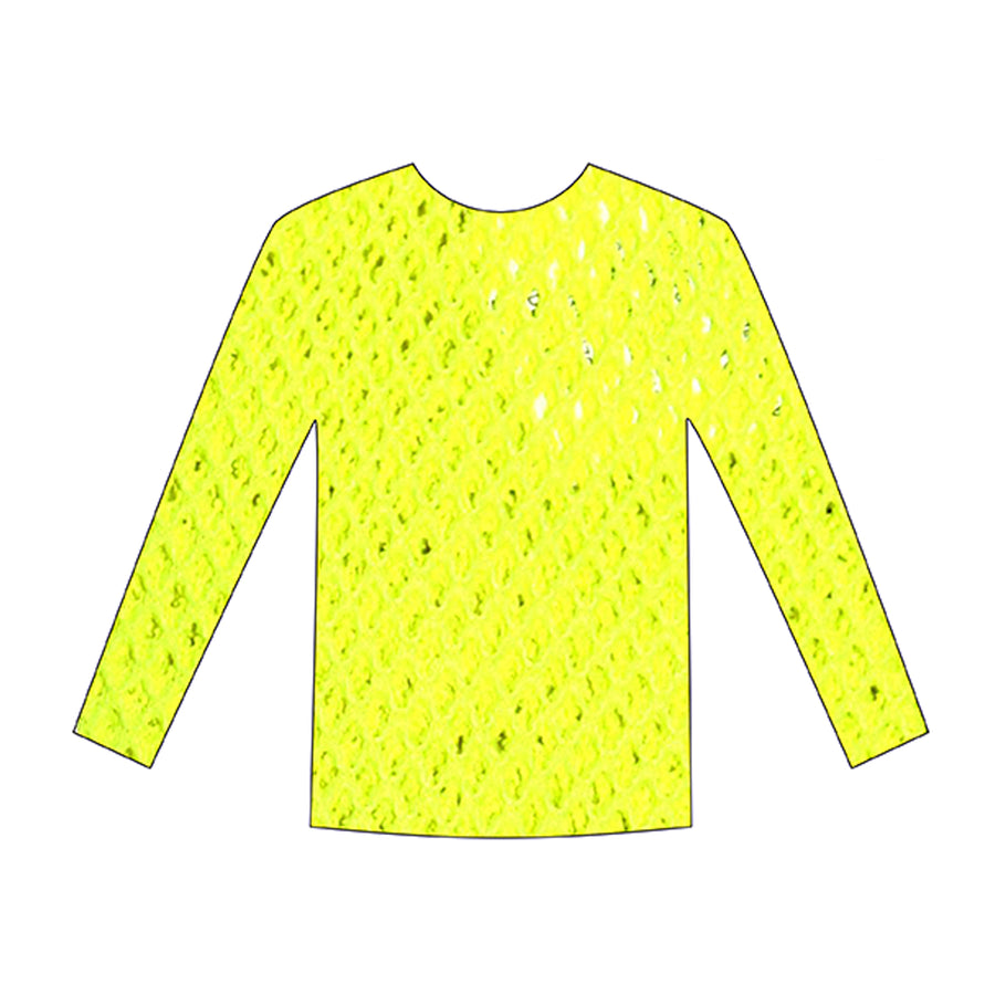 Long Sleeve Fishnet Top (Yellow)