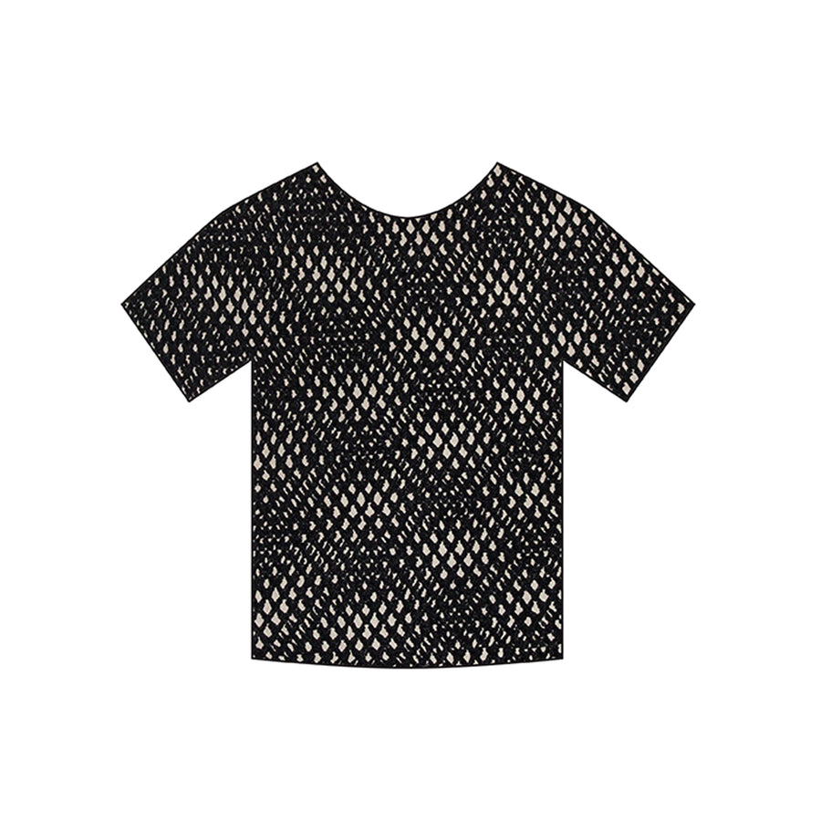 Short Sleeve Fishnet Top (Black)