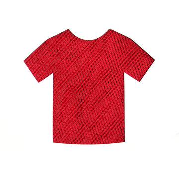 Short Sleeve Fishnet Top (Red)