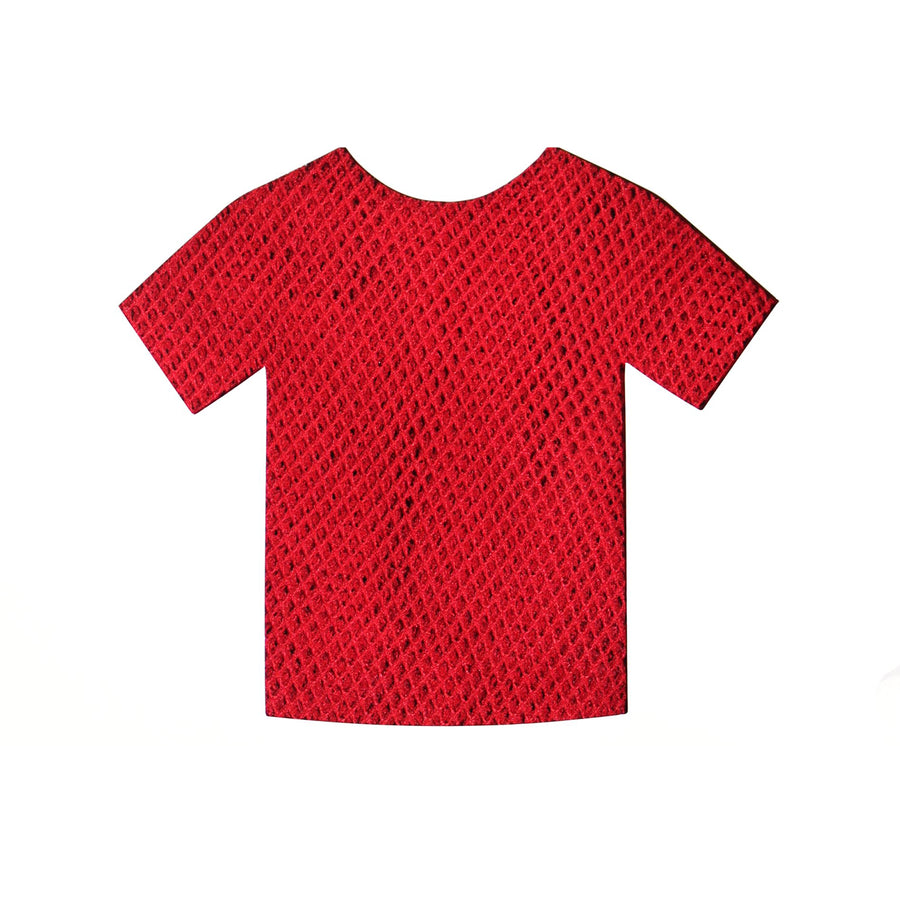 Short Sleeve Fishnet Top (Red)