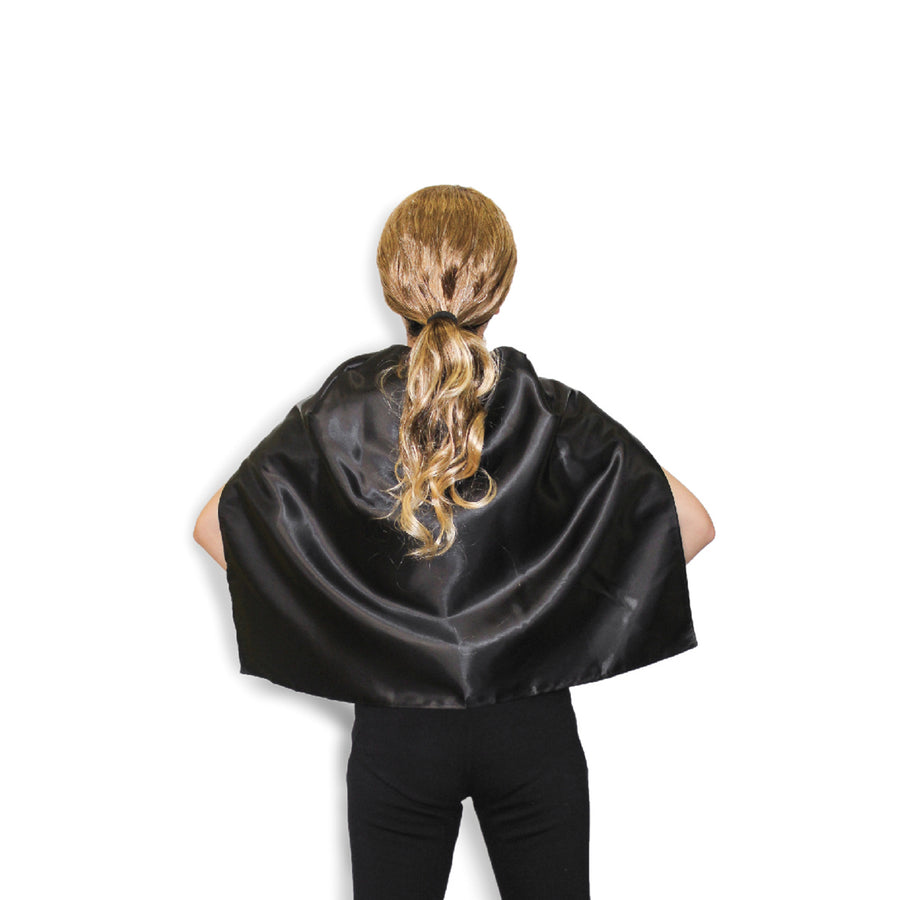 Short Satin Cape (Black)