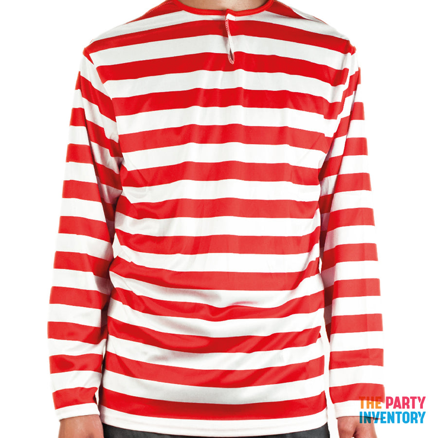 Adult Red & White Stripe Top