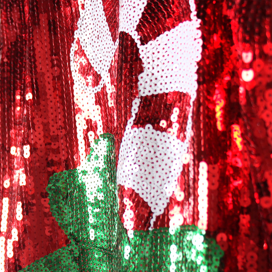 Adult Christmas Sequin Singlet (Candy Cane)