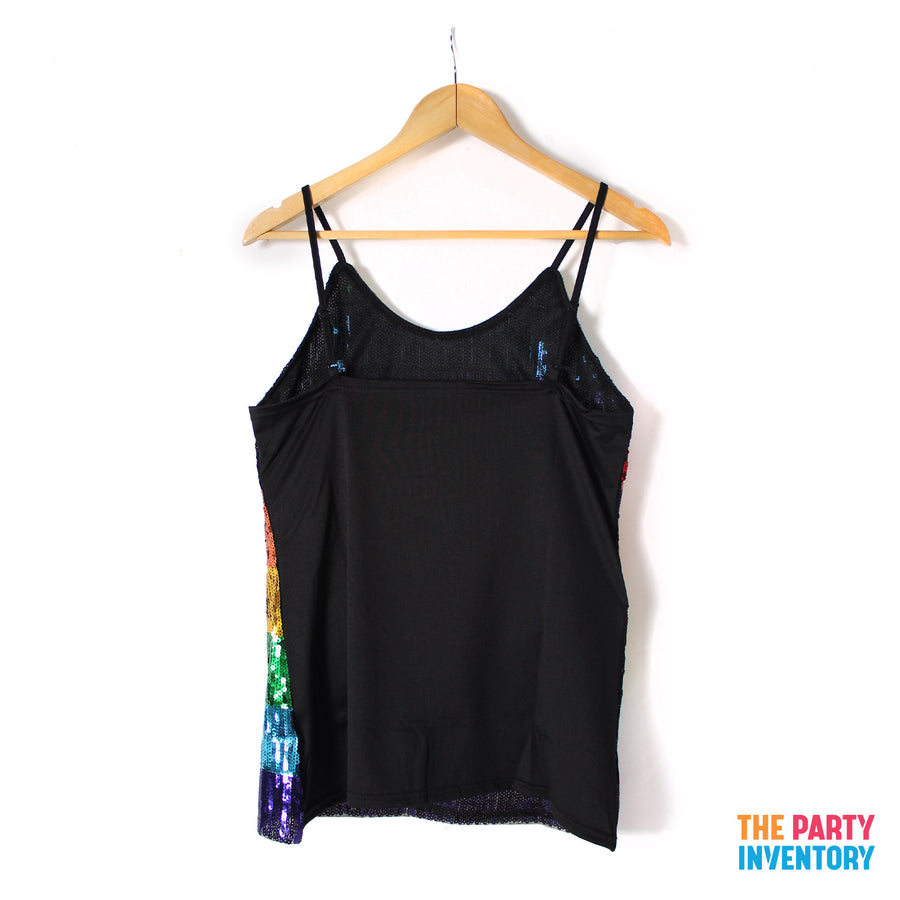 Adult Rainbow Sequin Ladies Singlet