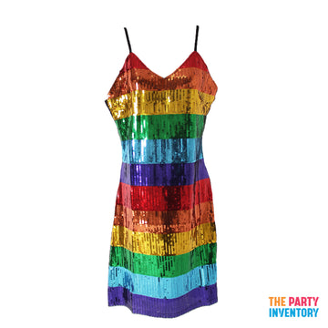 Adult Rainbow Sequin Singlet Dress