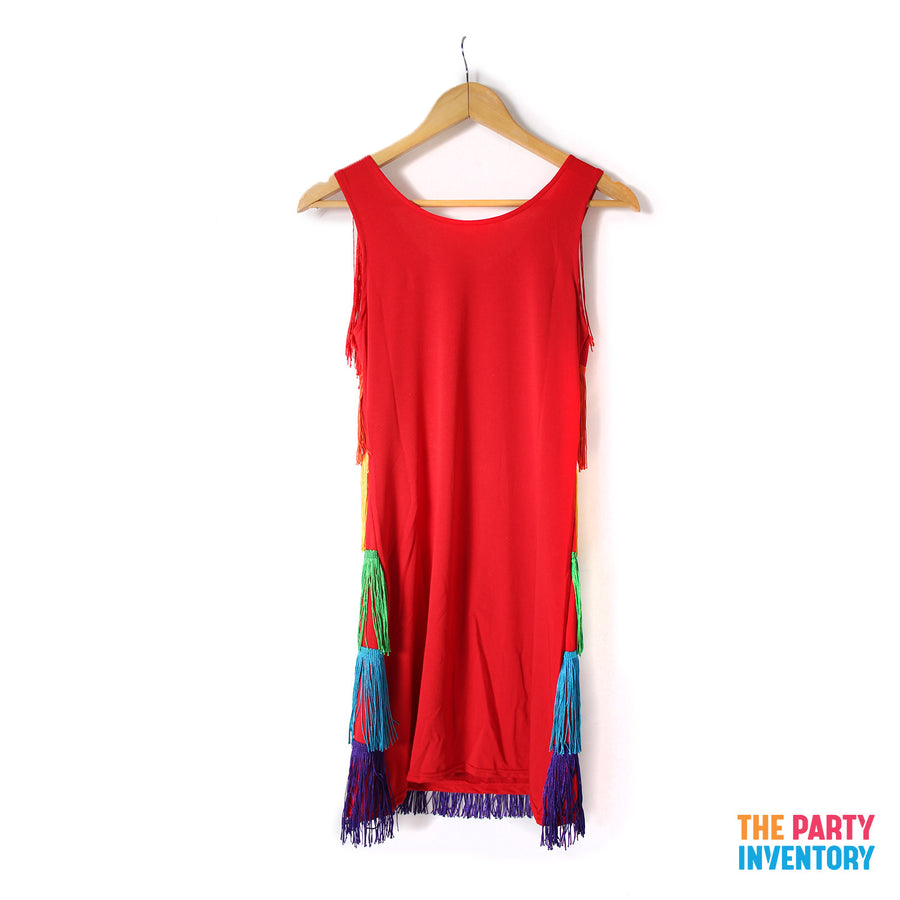 Adult Rainbow Fringed Dress