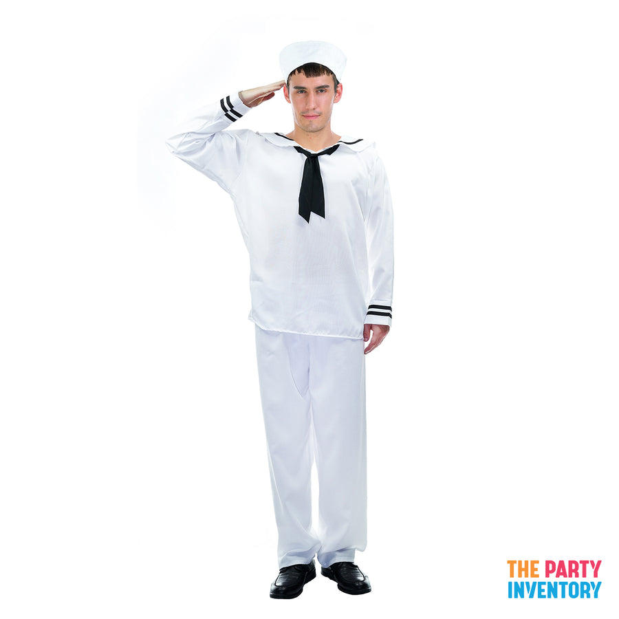 White Adult Sailor Gob Hat