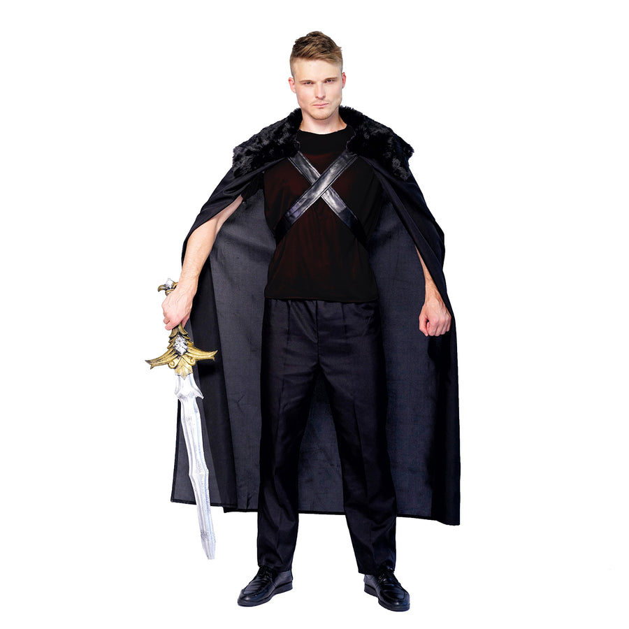 Adult Deluxe Black Faux Fur Cape