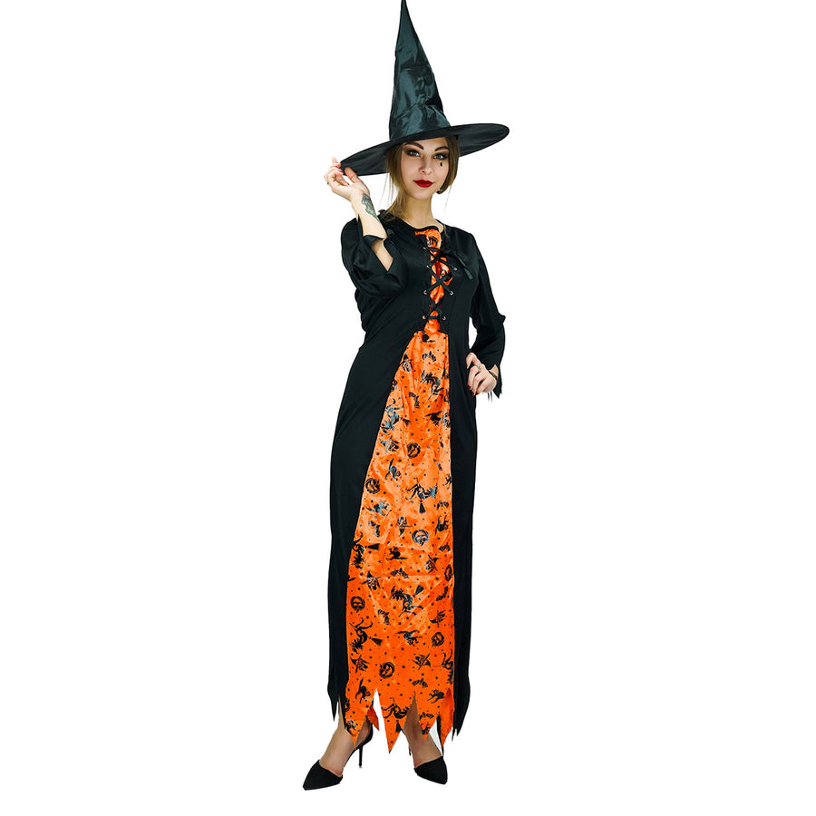 Adult Black and Orange Witch Costume