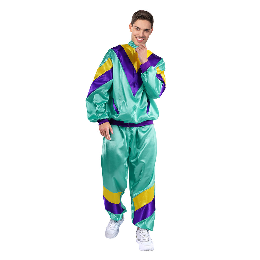 Adult Aqua 80s Tracksuit Costume