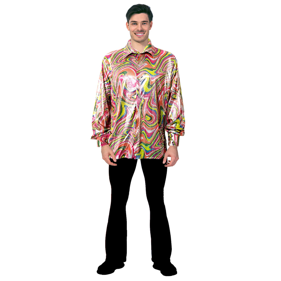 Adult Disco Shirt (Rainbow Swirl)