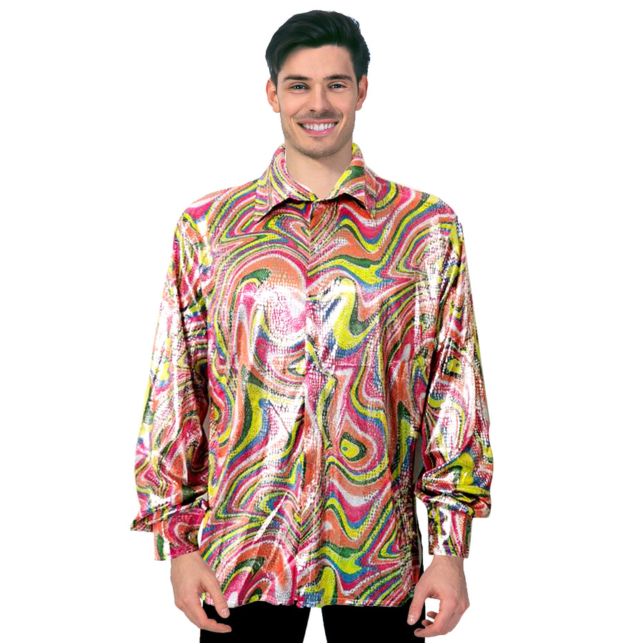 Adult Disco Shirt (Rainbow Swirl)