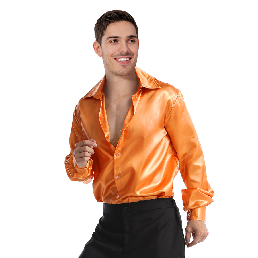 Adult 70s Disco Shirt (Orange)