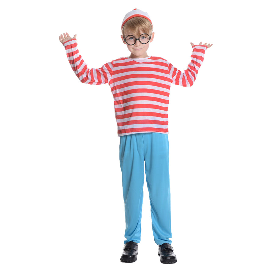 Children's Red & White Stripe Boy Costume Set