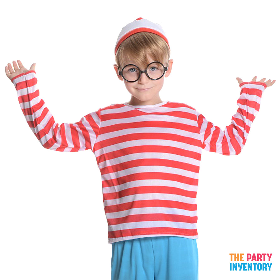 Children's Red & White Stripe Boy Costume Set