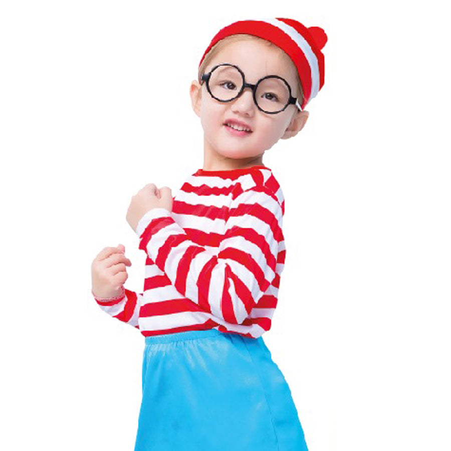 Children's Red & White Stripe Girl Costume Set