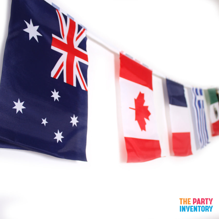 Around the World Rectangle Bunting Flag