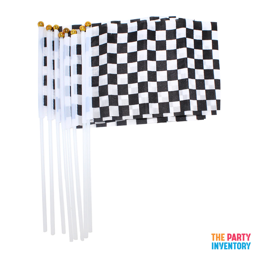 Black and White Checkered Hand Signal Flag (8pcs)