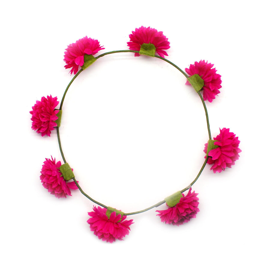 Hot Pink Dhalia Flower Crown