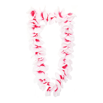 Deluxe Large Flower Lei (Pink/White)