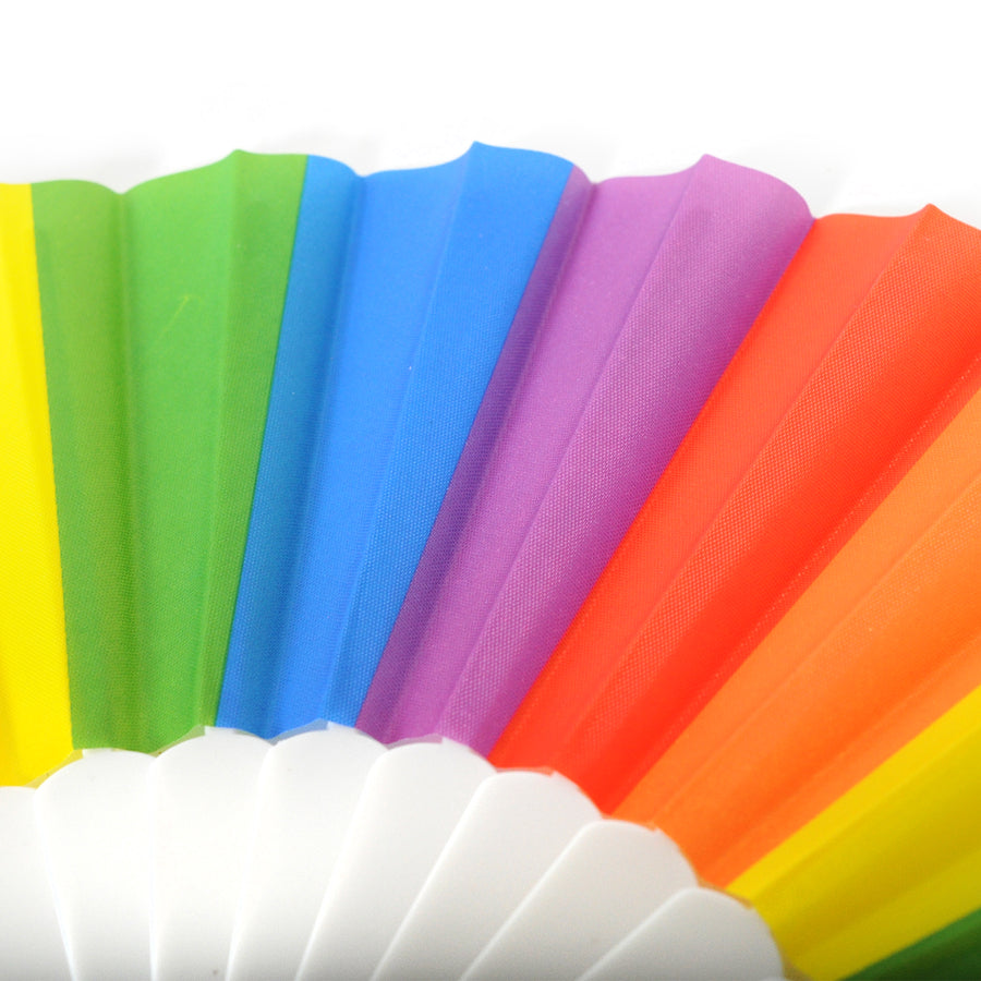 Rainbow Hand Held Fan (Vertical Stripe)