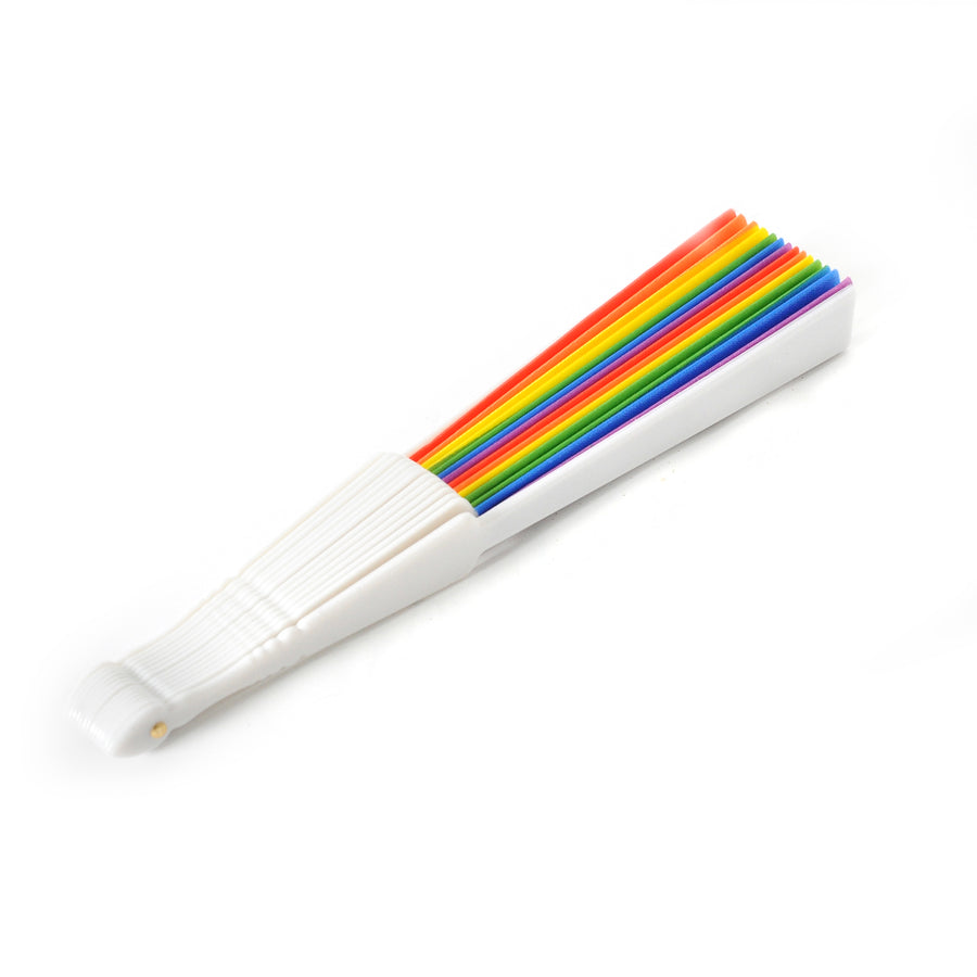 Rainbow Hand Held Fan (Vertical Stripe)