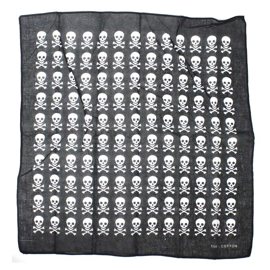 Skull Grid Patterned Bandana