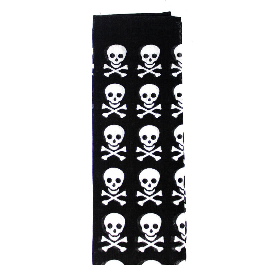 Skull Grid Patterned Bandana