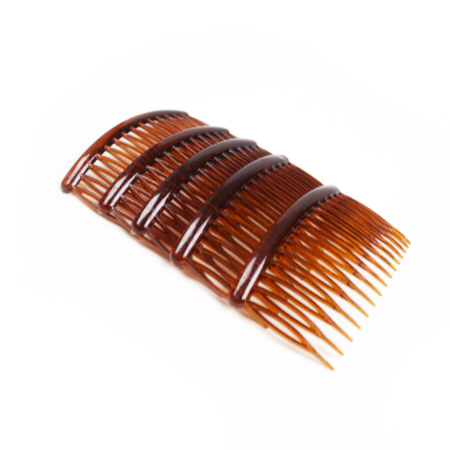 Brown Tooth Hair Comb Clips (5pk)