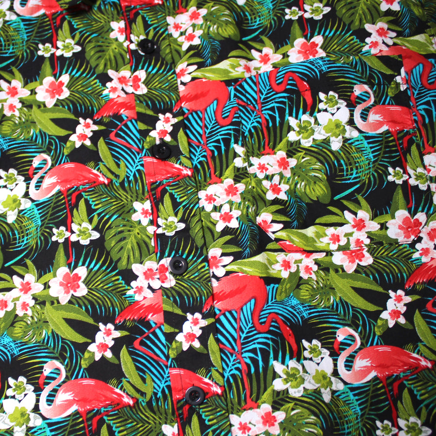 Adult Hawaiian Shirt (Garden Flamingo)