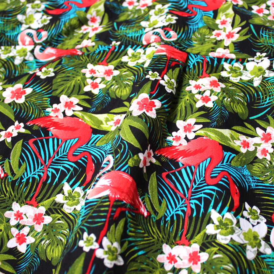 Adult Hawaiian Shirt (Garden Flamingo)