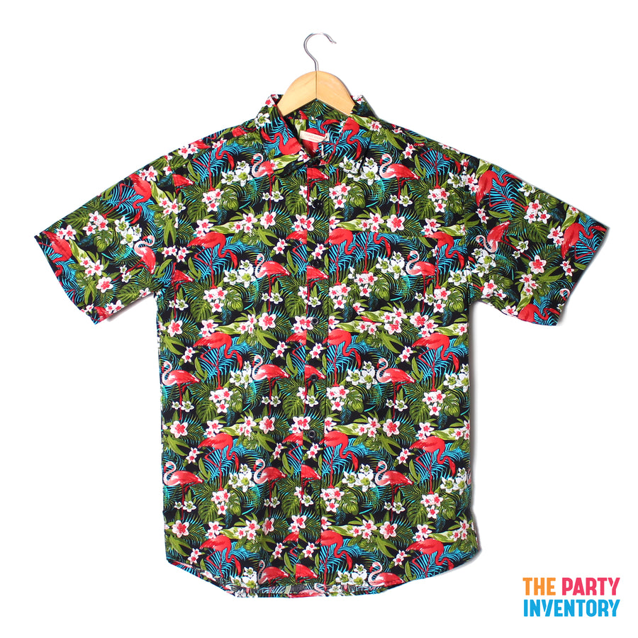 Adult Hawaiian Shirt (Garden Flamingo)