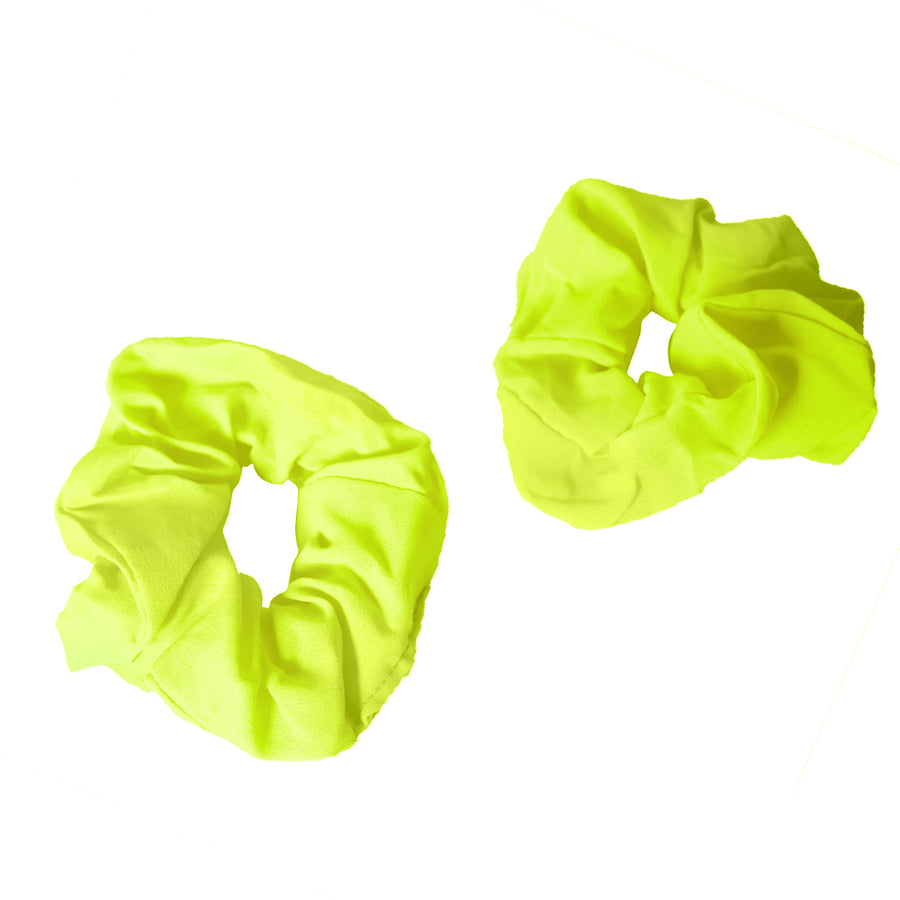 Fluro Yellow Hair Scrunchie (2pk)