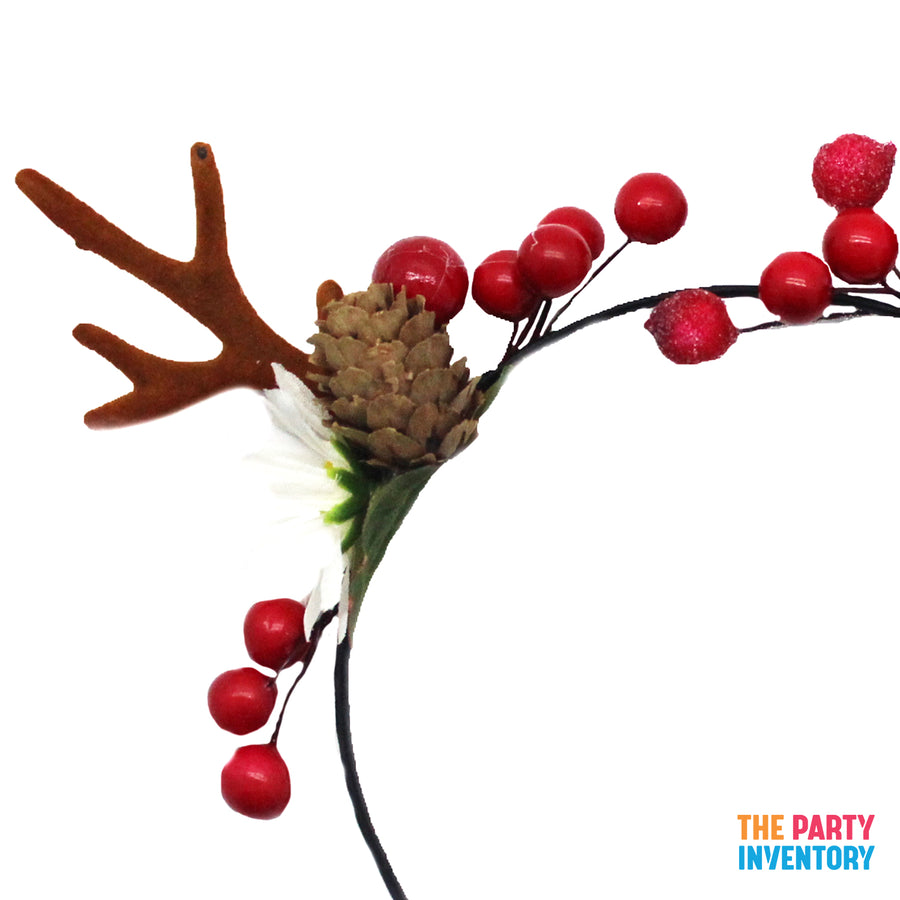 Christmas Reindeer & Pinecone Headband