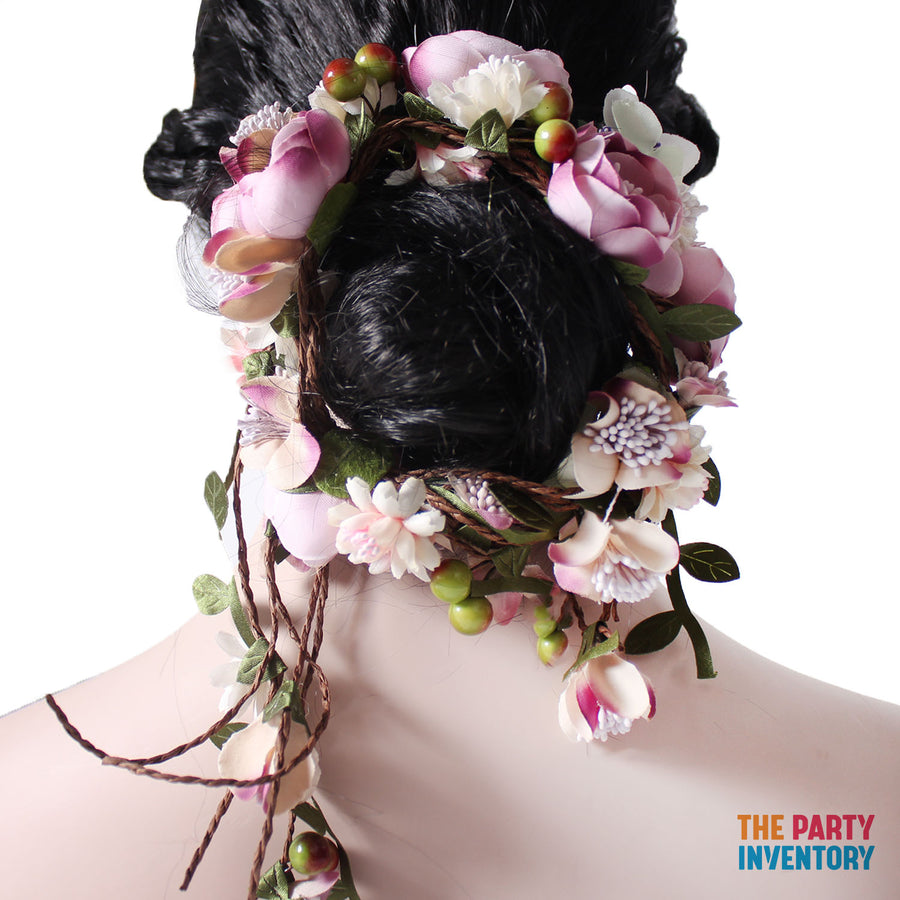 Purple Floral and Vine Hairpiece