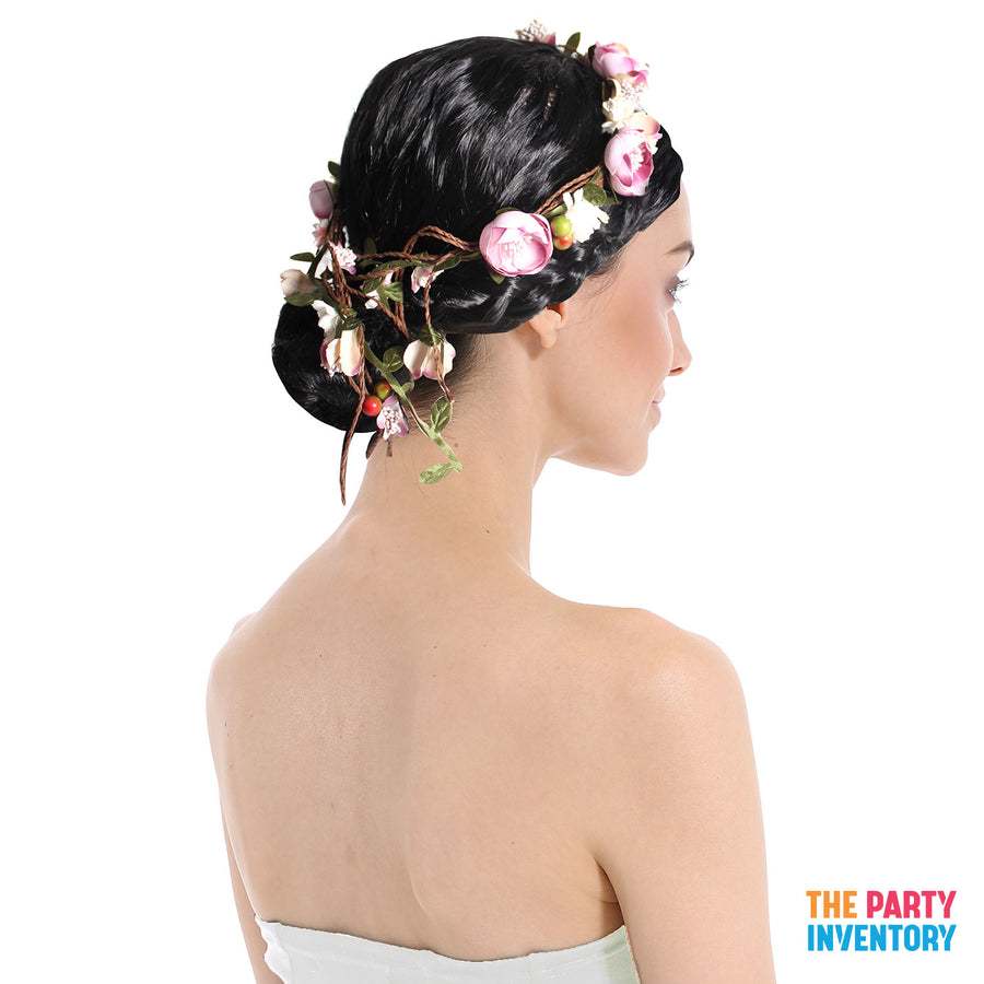 Purple Floral and Vine Hairpiece