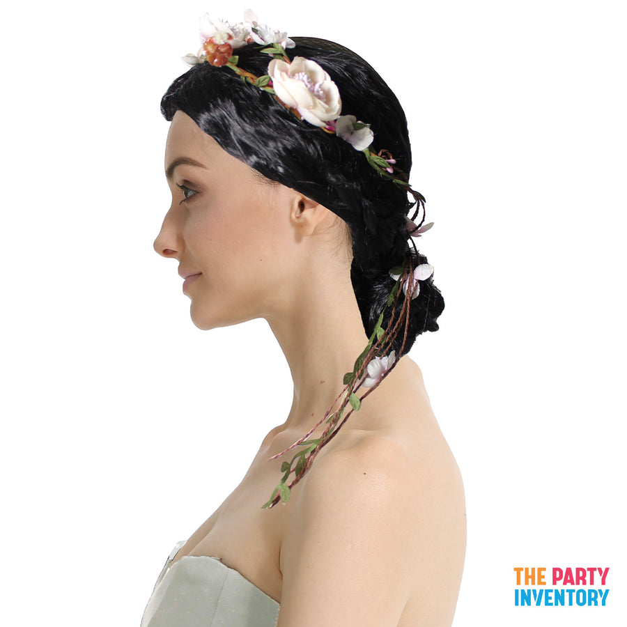 Pink Floral and Vine Hairpiece