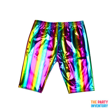 Rainbow Metallic Long Shorts